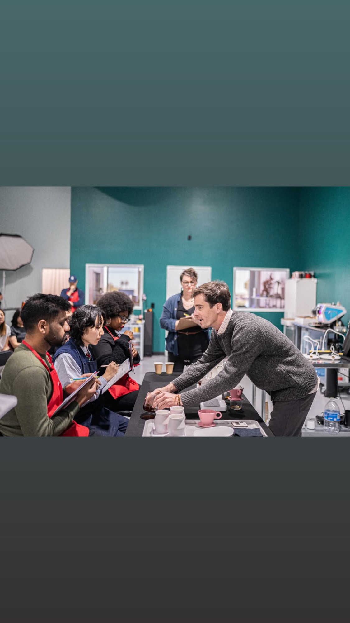 Griffin leading a cupping and judging session